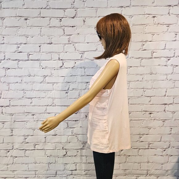 TRIBAL, Light pink pullover sleeveless ruffle layered blouse - Picture 9 of 11